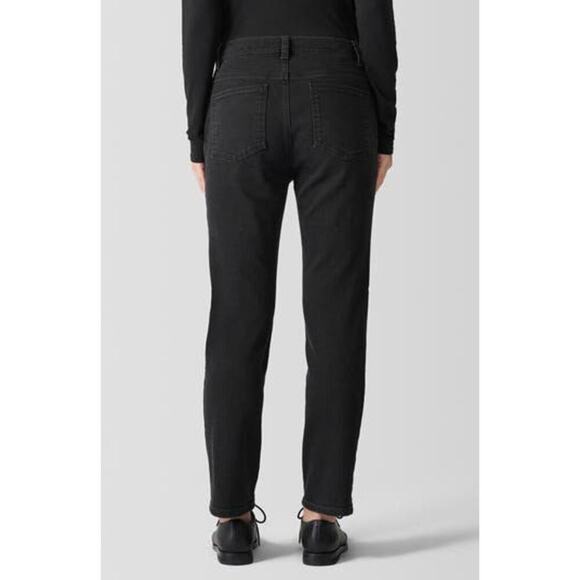 Eileen Fisher High-Waisted Slim Fit Black Jeans Tapered Leg Black Size S NWT - Picture 4 of 10